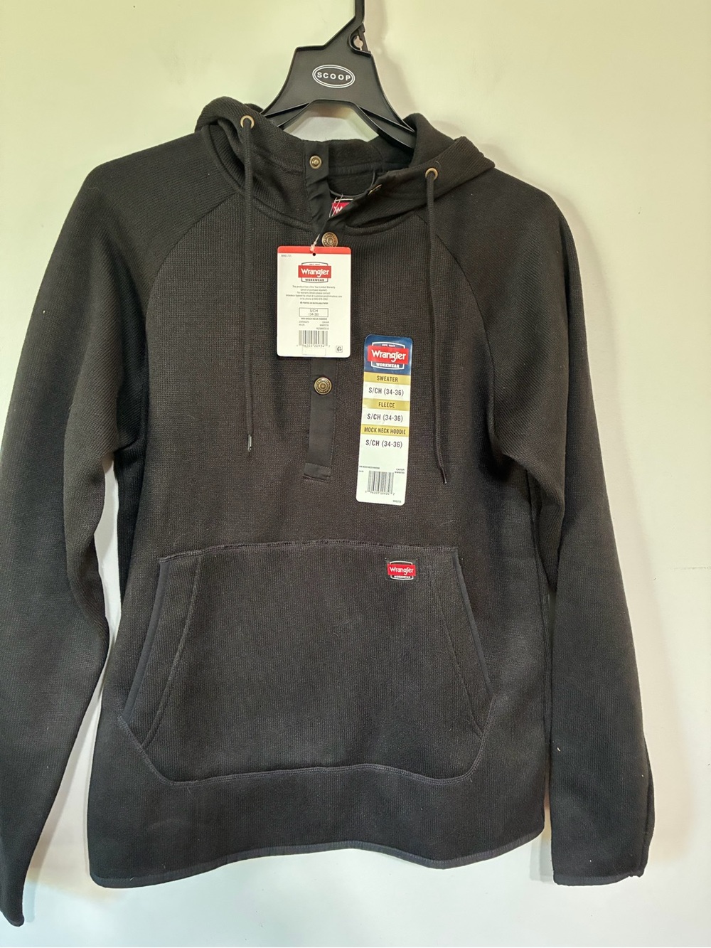 Wrangler Workwear Hoodie Men's Black Small NWT